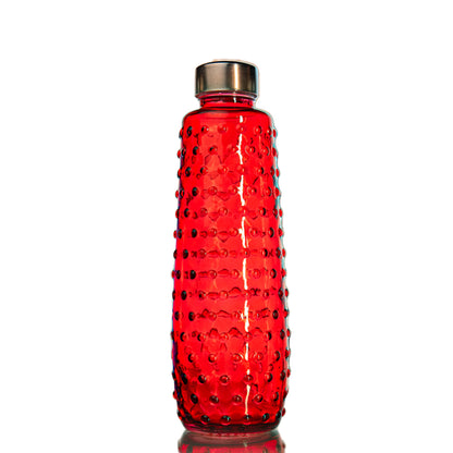 Bubbled Multi-Coloured Glass Water Bottle Set of 4 1000ml