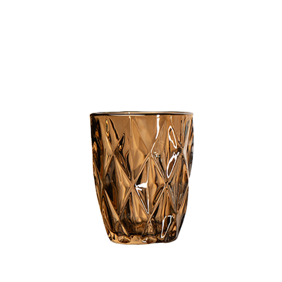 Colored Diamond Cut Water Glass Set of 6 300 ml