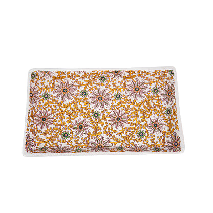 GoldenVine Handmade Ceramic Rectangular Snack Platter Set of 2