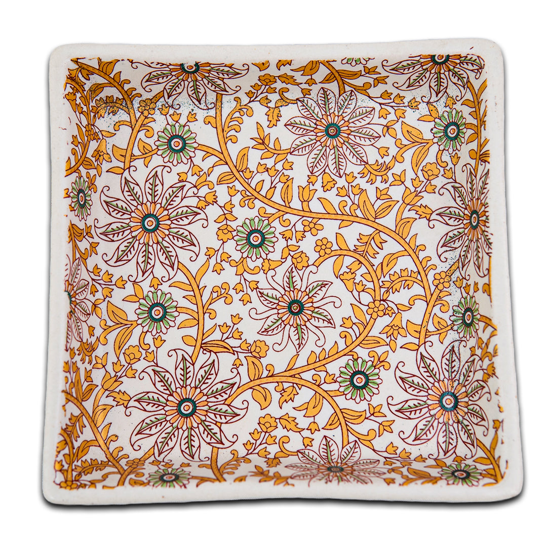 GoldenVine Handmade Ceramic Chaat Platter Set of 6