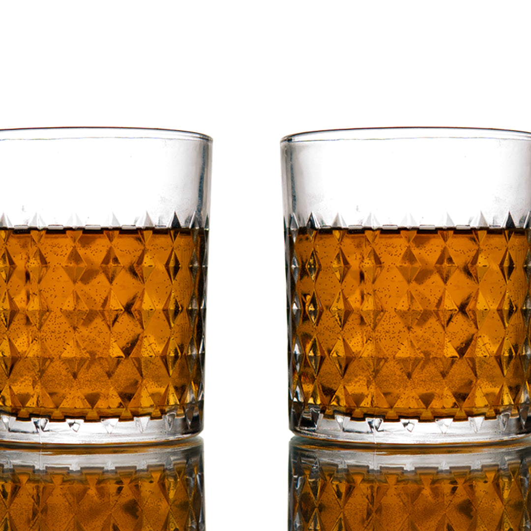 Diamond Whiskey Glaass Set of 6 340 ml