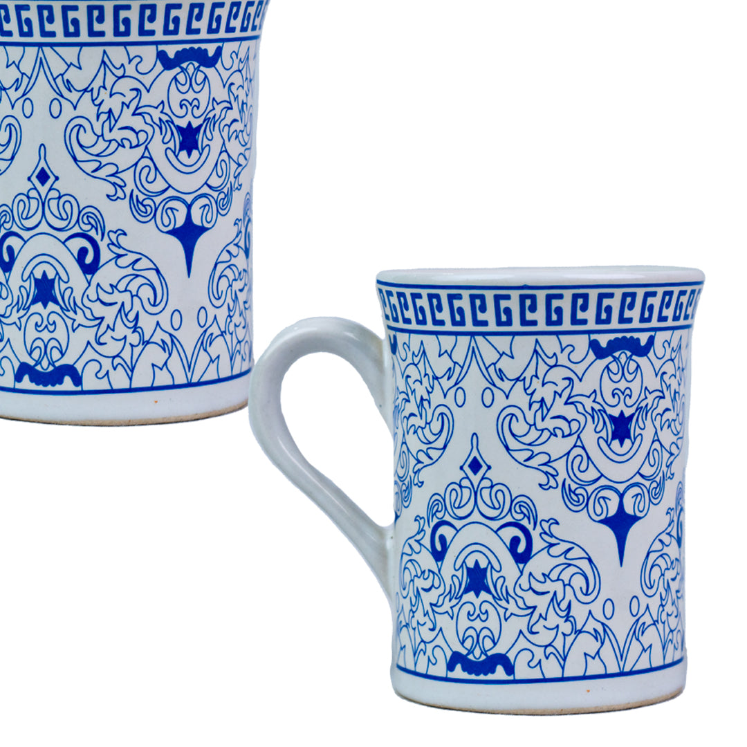 Handcrafted Blue Elegance Porcelain Mug Set of 1 320 ml