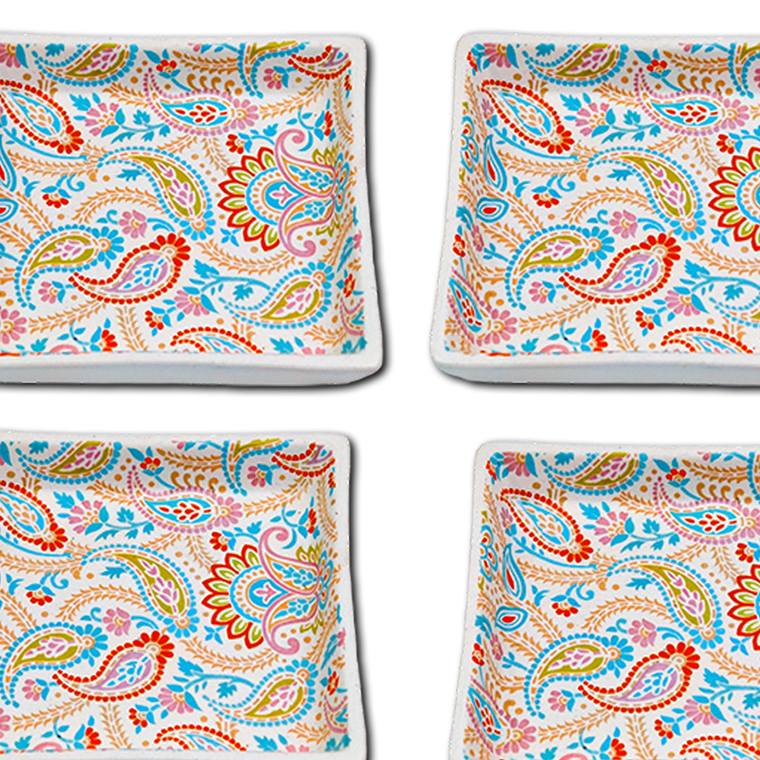 Floral Fiesta Handmade Chaat Platter Set of 6