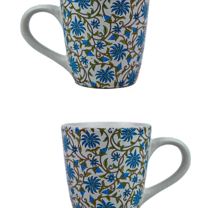 Handcrafted Ceramic Blue Blossom Mug Set of 1 320 ml