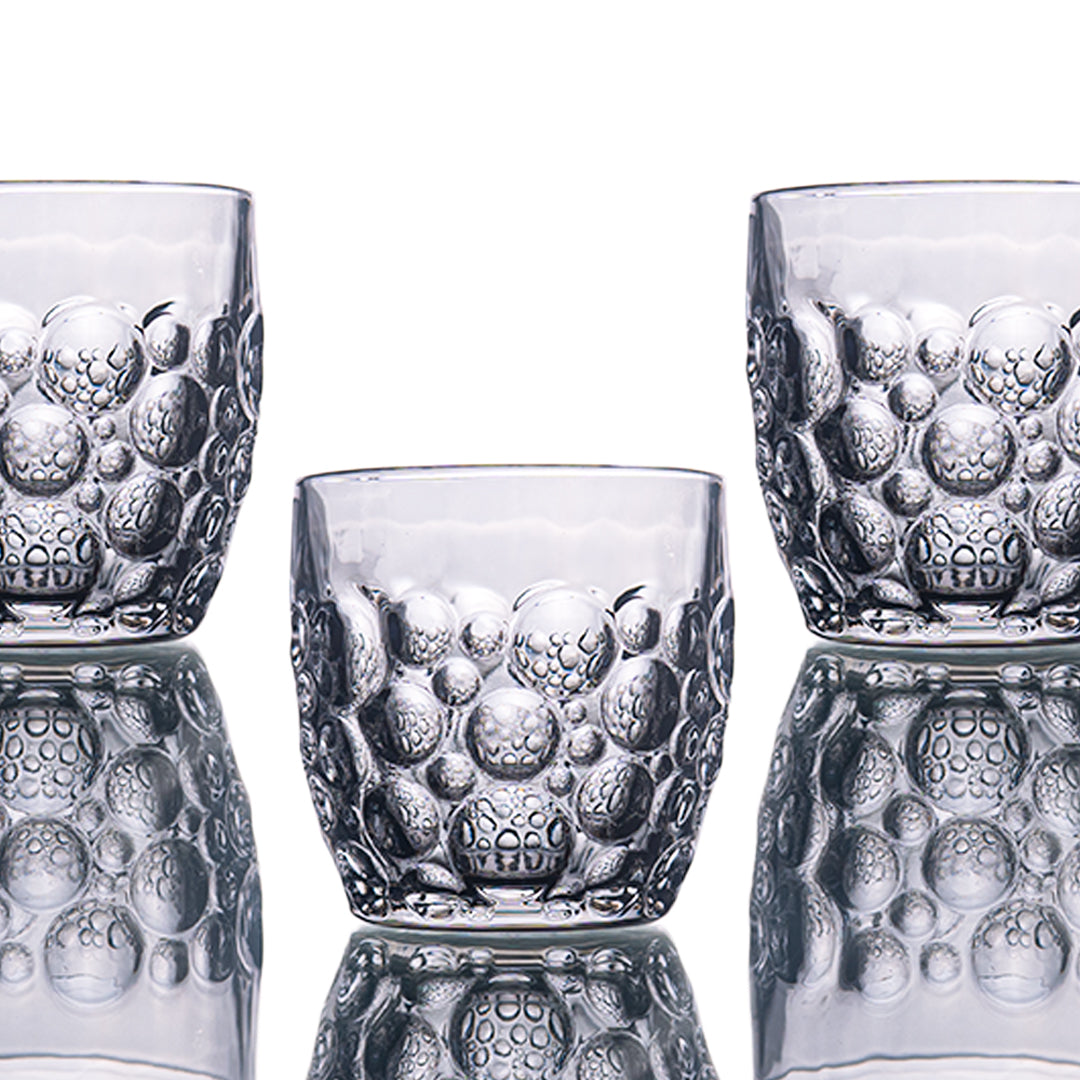 Black Ripple Sphere Glass Set of 6 350 ml