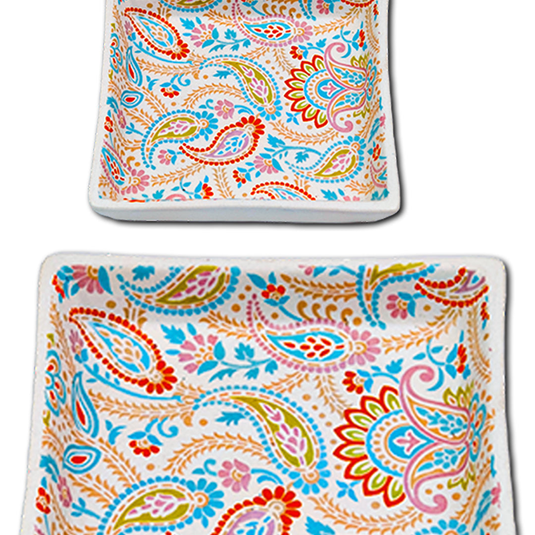 Floral Fiesta Handmade Chaat Platter Set of 6