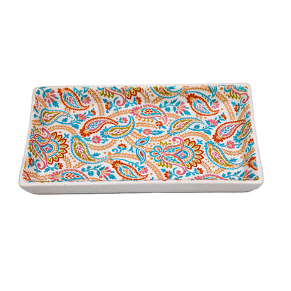 Floral Fiesta Handmade Rectangular Platter Set of 2