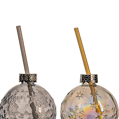 Glittered Bubble Cocktail jar Set of 2 400 ml