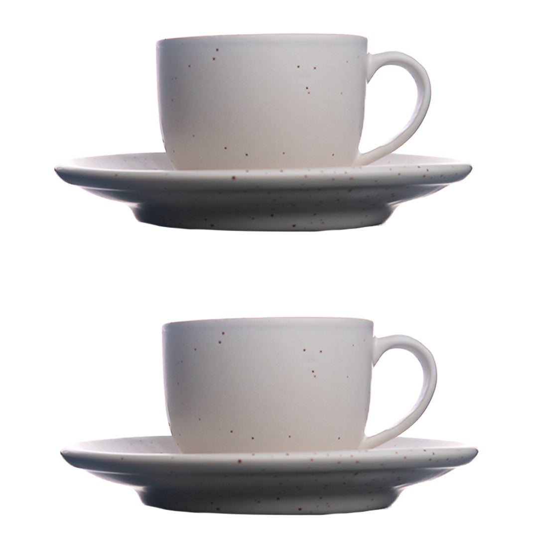 Handmade Minimal Bliss Cup and Saucer Set of 2 200 ml