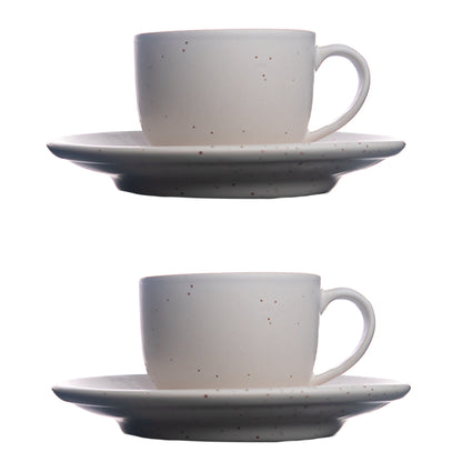 Handmade Minimal Bliss Cup and Saucer Set of 2 200 ml