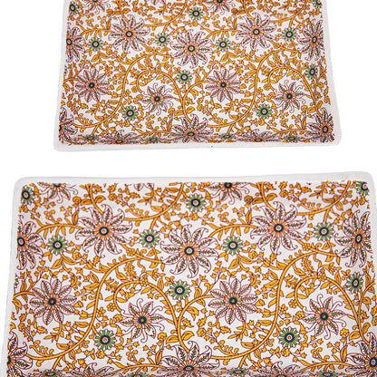 GoldenVine Handmade Ceramic Rectangular Snack Platter Set of 2