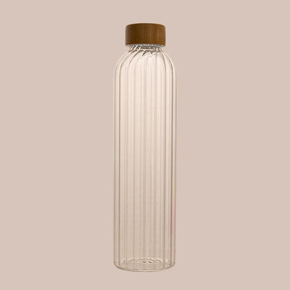 Ribbed Borosilicate Glass Water Bottle Set Of 1 1000ml