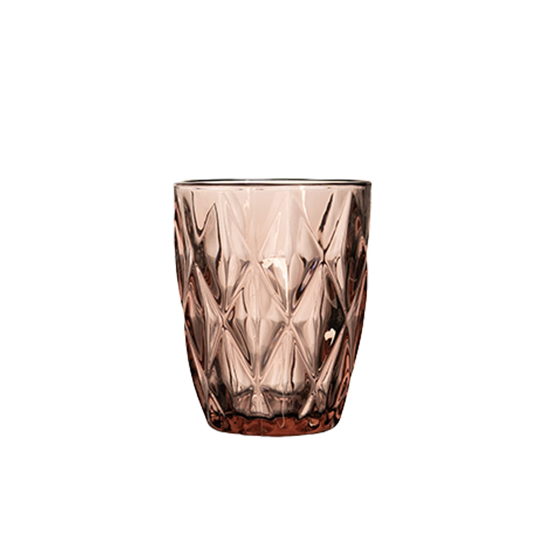 Colored Diamond Cut Water Glass Set of 6 300 ml