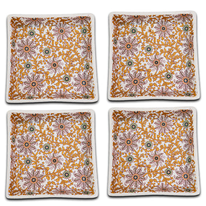 GoldenVine Handmade Ceramic Chaat Platter Set of 6