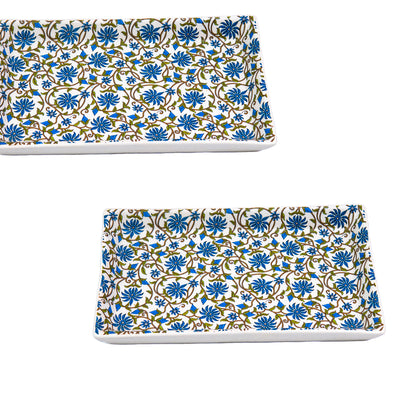 FloraVine Handmade Ceramic Rectangular Patter Set of 2