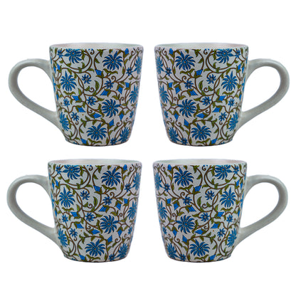 Handcrafted Ceramic Blue Blossom Mug Set of 1 320 ml