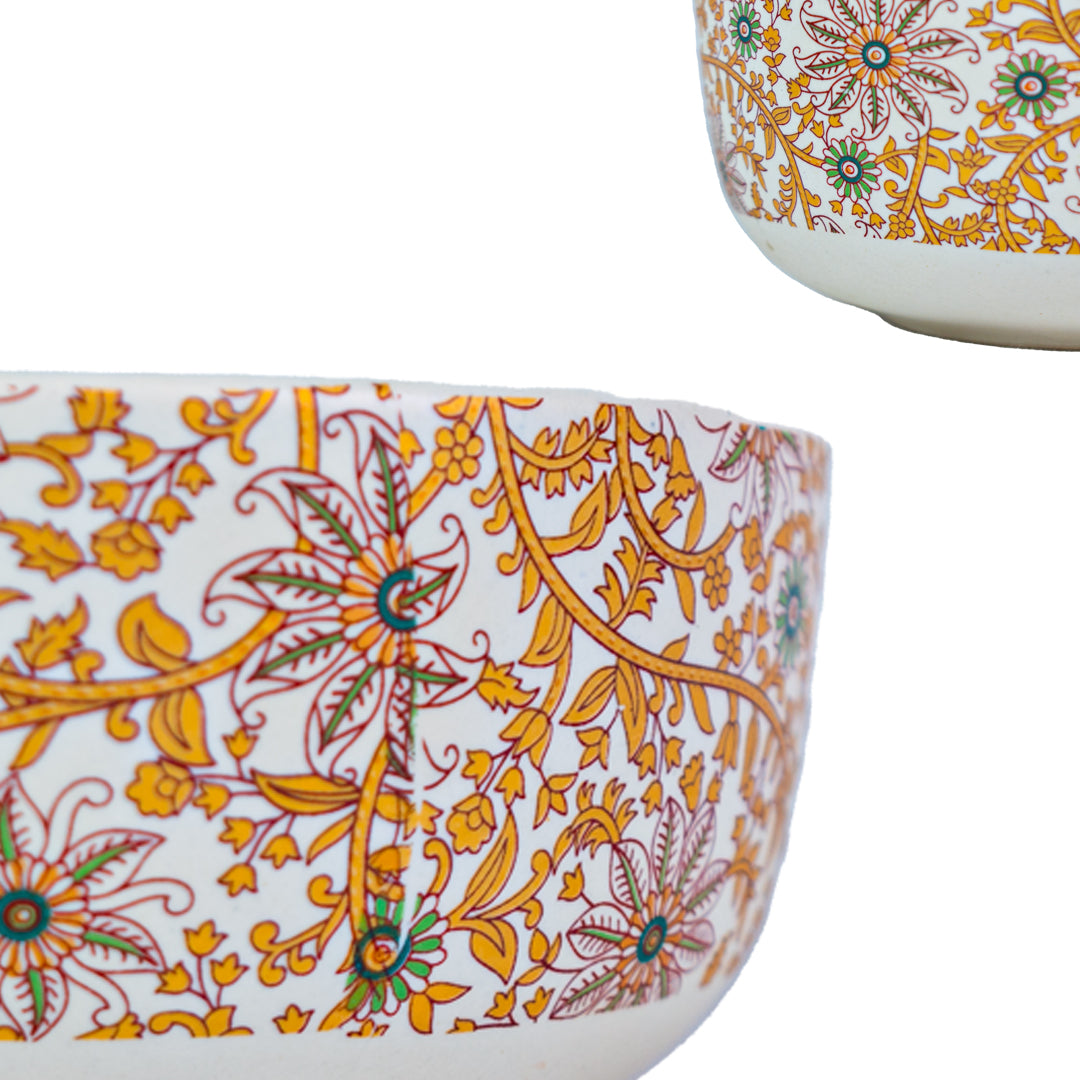 Handcrafted Golden Flora 20 Piece Dinner Set For 6