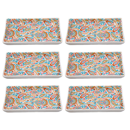 Floral Fiesta Handmade Rectangular Platter Set of 2