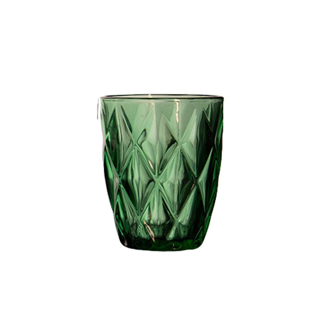 Colored Diamond Cut Water Glass Set of 6 300 ml