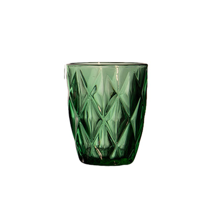 Colored Diamond Cut Water Glass Set of 6 300 ml