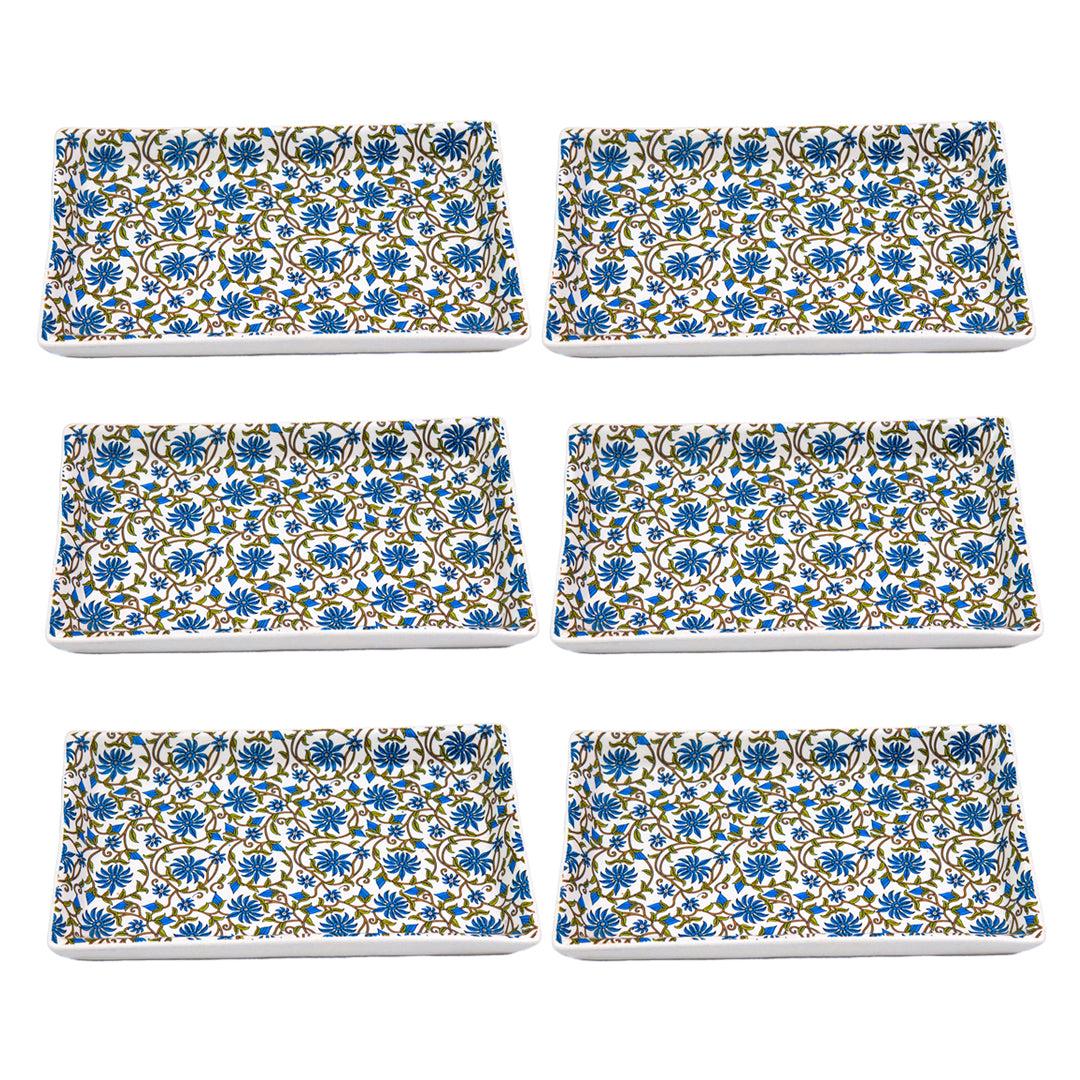 FloraVine Handmade Ceramic Rectangular Patter Set of 2