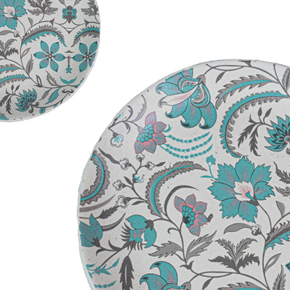 Handcrafted AquaBloom 20 Piece Dinner Set For 6