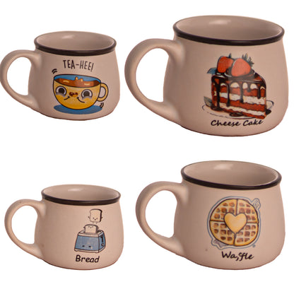 Doodle Sip Ceramic Cups Set of 6 150 ml
