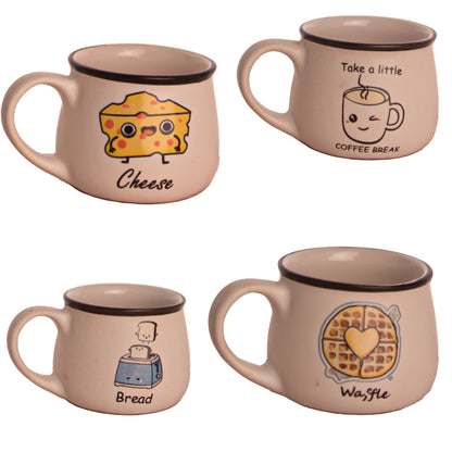 Doodle Sip Ceramic Cups Set of 6 150 ml