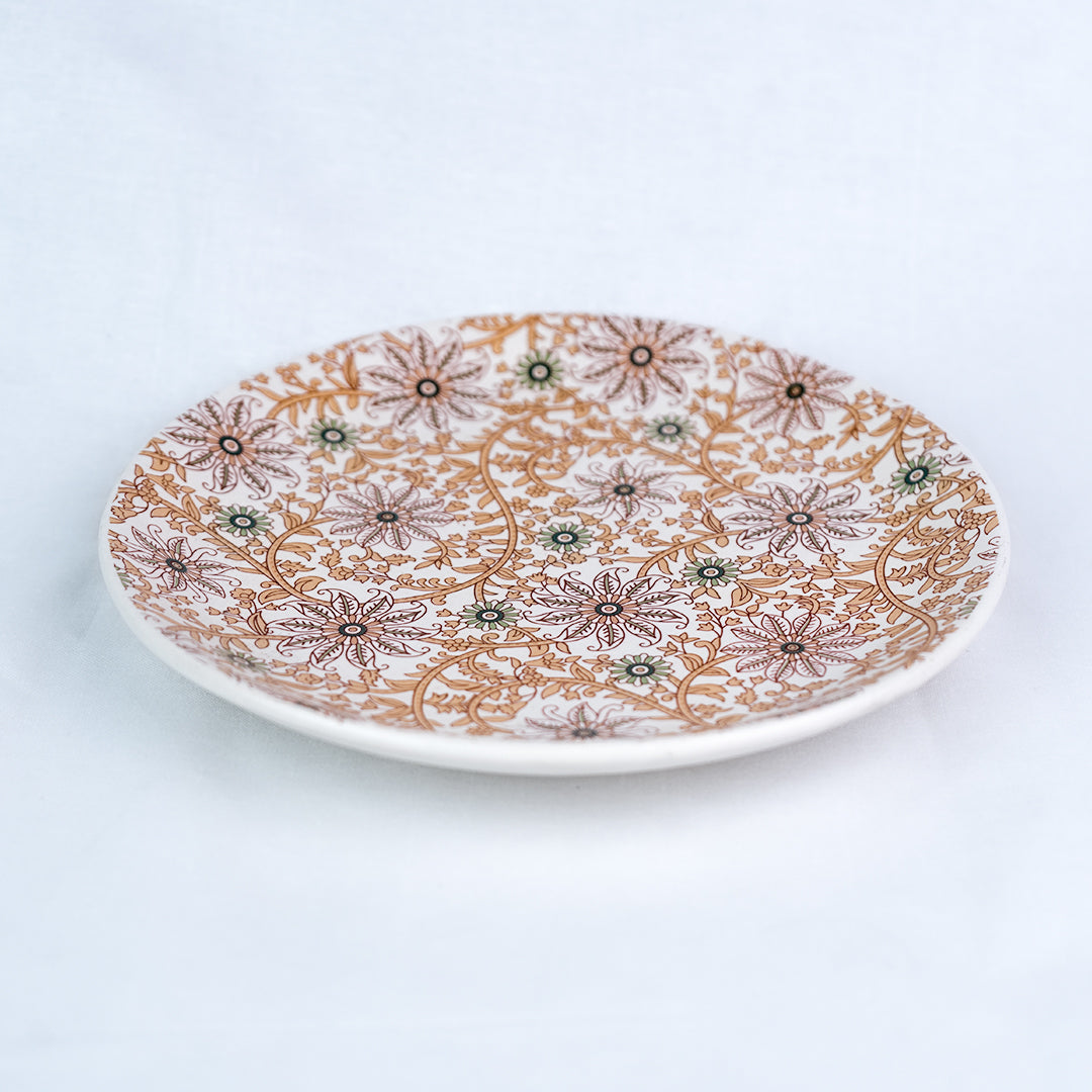 Handcrafted Golden Flora 20 Piece Dinner Set For 6